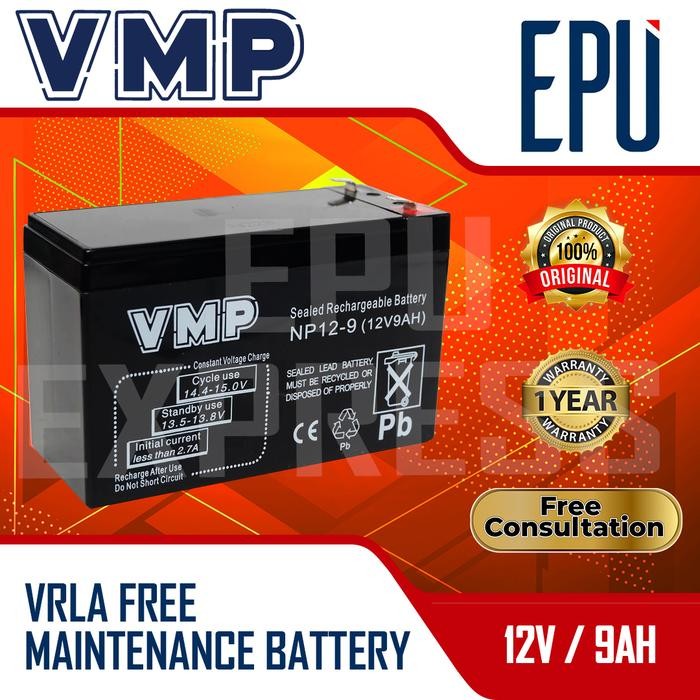 Aki Ups Vmp 12V 9Ah 10Ah Baterai Ups Aki Kering Batere Battery Vrla