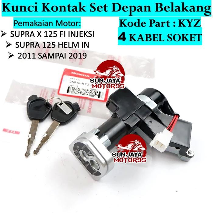 Kunci Kontak Supra X 125 Fi Injeksi Helm In Set + Kunci Jok Belakang Kyz Accessories Motor Anak