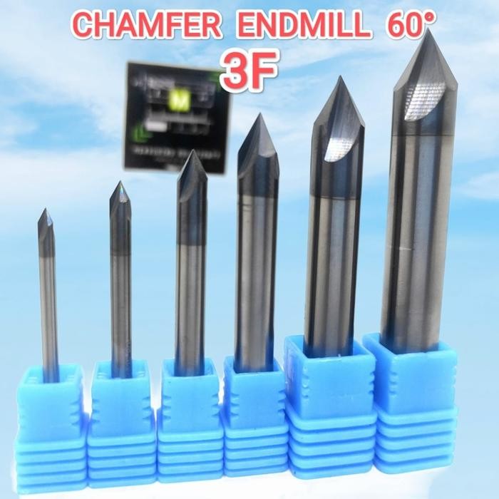 amfer End ll 60 Derajat 3 Flute straight V Endll V bit Router bit CNC