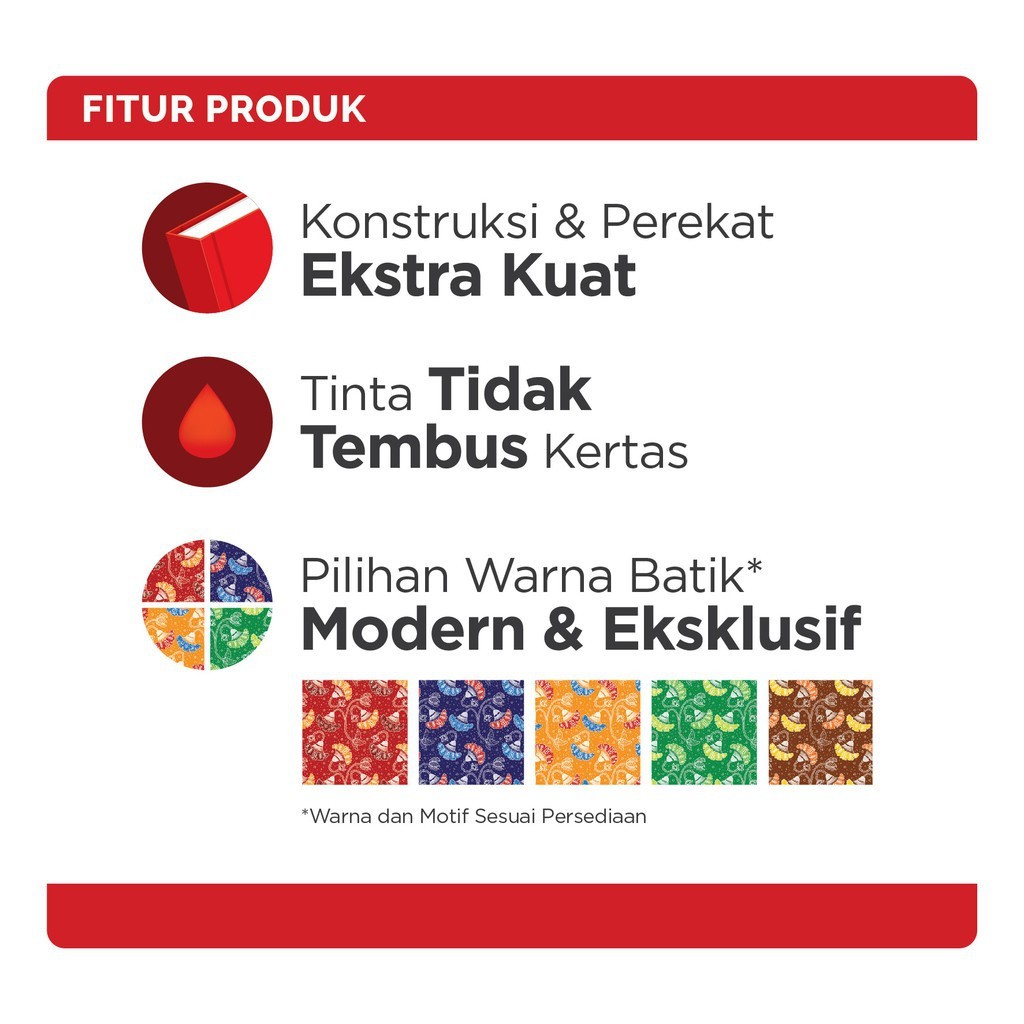 

Paperline Buku Tulis Hard Cover Folio F4 100 Lembar Motif Batik 5 Buku