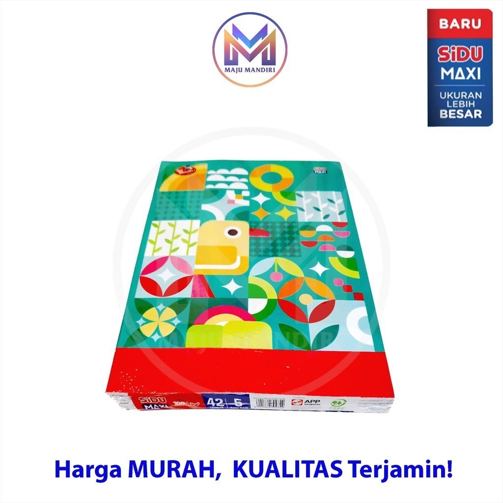 

Buku Tulis Sidu Maxi 42 Lembar / Boxy Besar 1 Pack Isi 5 Buku