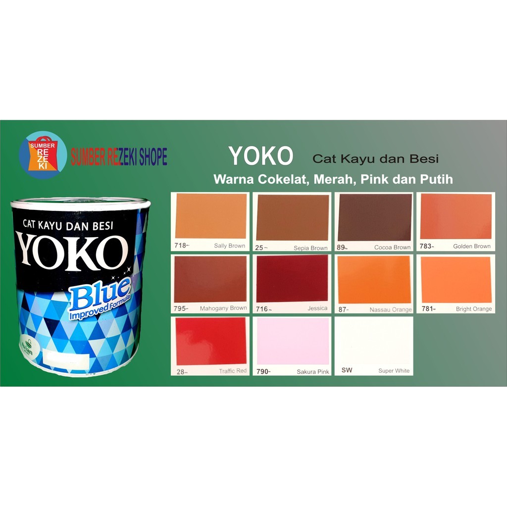 

Cat Minyak Besi,kayu,Plastik Warna Coklat,Merah,Pink,Putih YOKO Avian Brands