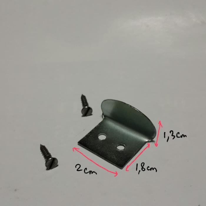 PREMIUM klem kaca + sekrup plat L penahan kaca meja dll