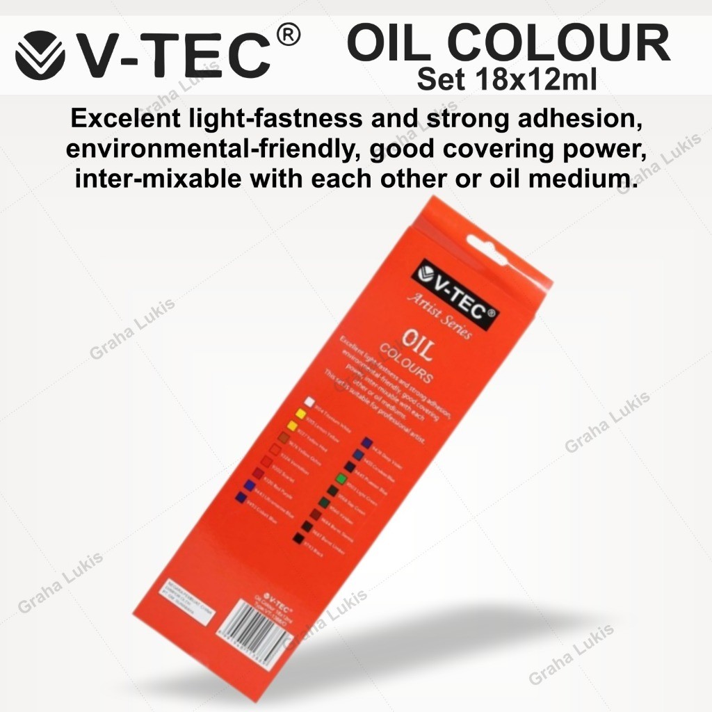 

V-Tec Oil Colour Set 18 x 12ml (VT-1388)