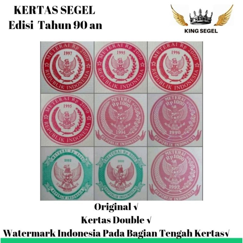 

Kartas Segel Tahun : 1990 1992 1993 1994 1995 1996 1997 2000 2002 Double Asli (Beli 2 Gratis 1)
