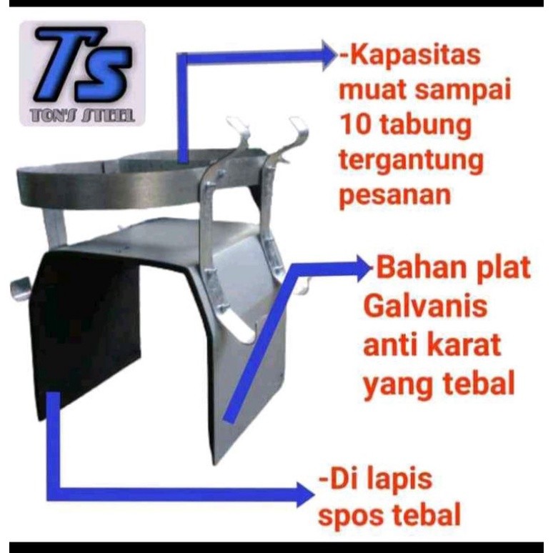 KERANJANG BESI GAS 3 KG / KERANJANG AQUA GALON / TABUNG GAS 3 KG UNTUK SEMUA JENIS MOTOR