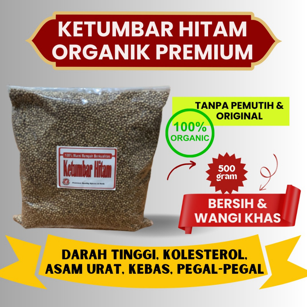 

Ketumbar Hitam Organik Premium Grosir [ 500 Gram ]-SMD Sembuhkan Darting Kolesterol Jantung Asam