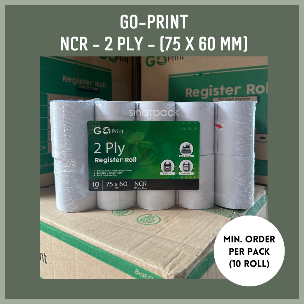 

(ISI 10 ROLL) Kertas Struk Kasir NCR 2 PLY (75 X 60) - Kertas Roll Struk / Kertas Struk EDC WE!!