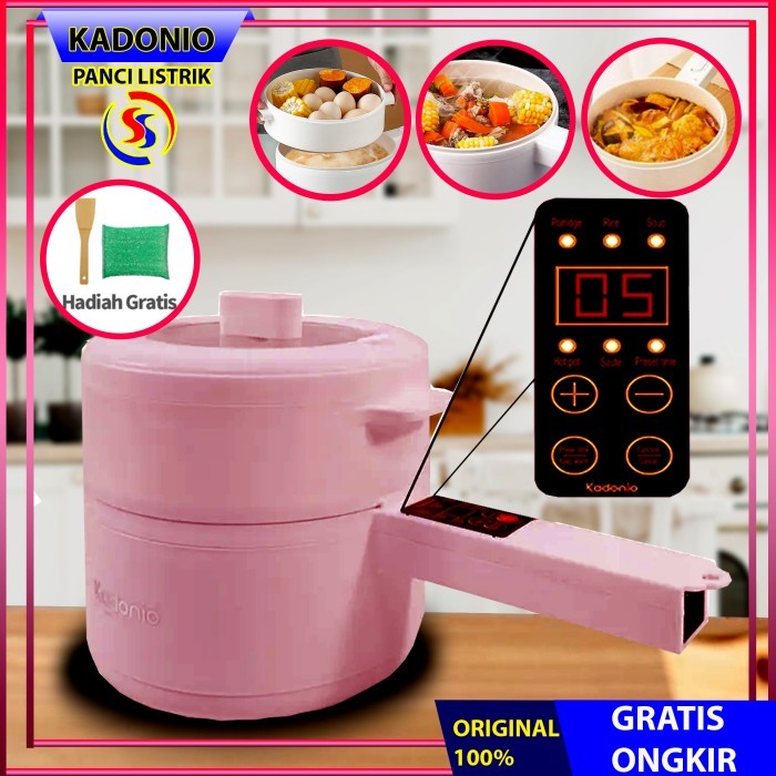 KADONIO Panci Listrik Multifungsi Anti Lengket Anti Gores Liner
