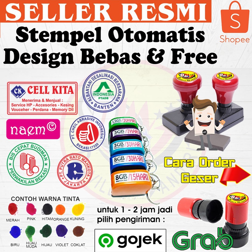 

Stempel Otomatis Design Custom 1 warna WE!!