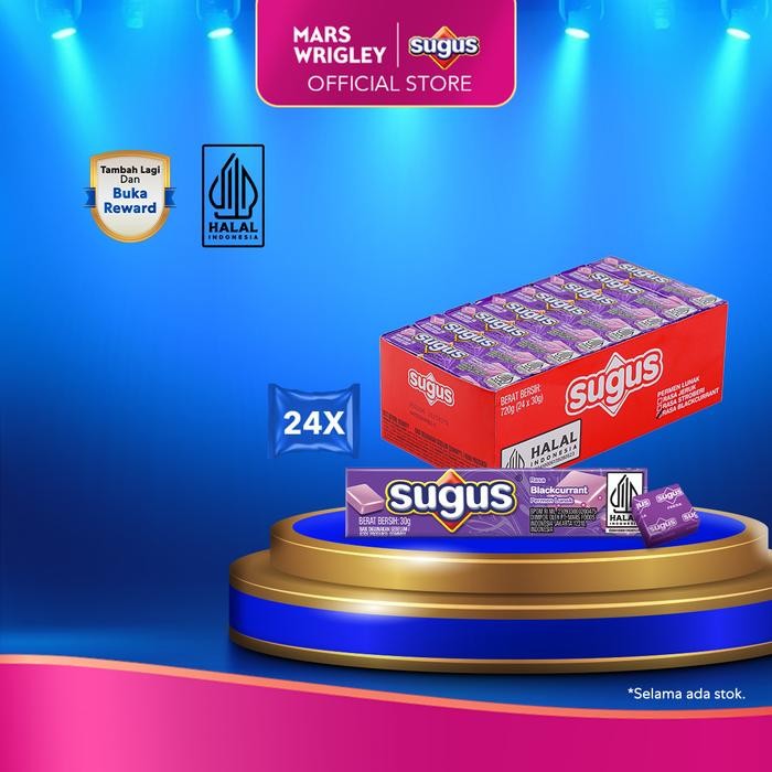 

SUGUS STICK BLACKCURRANT 30G X24 - PERMEN LUNAK - SWEET CANDY