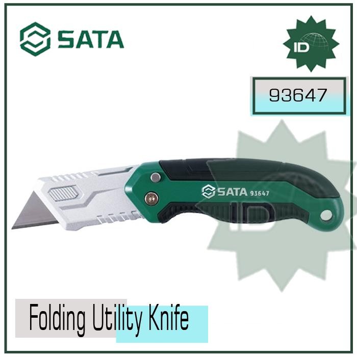 

No Na - Pisau Cutter Lipat. Folding Utility Knife 93647 Sata Tools