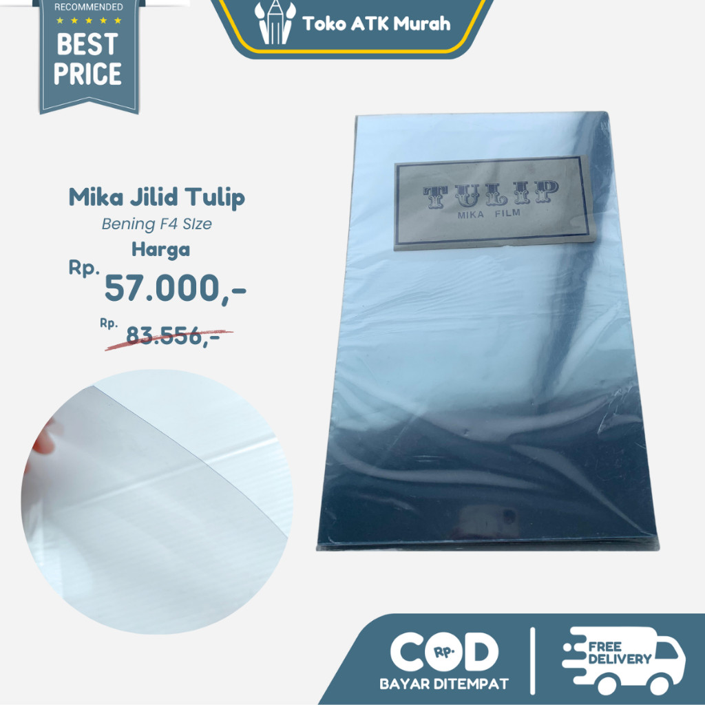 Mika jilid bening f4 tulip ( tebal 0.12 micro) Bahan Jilid WE