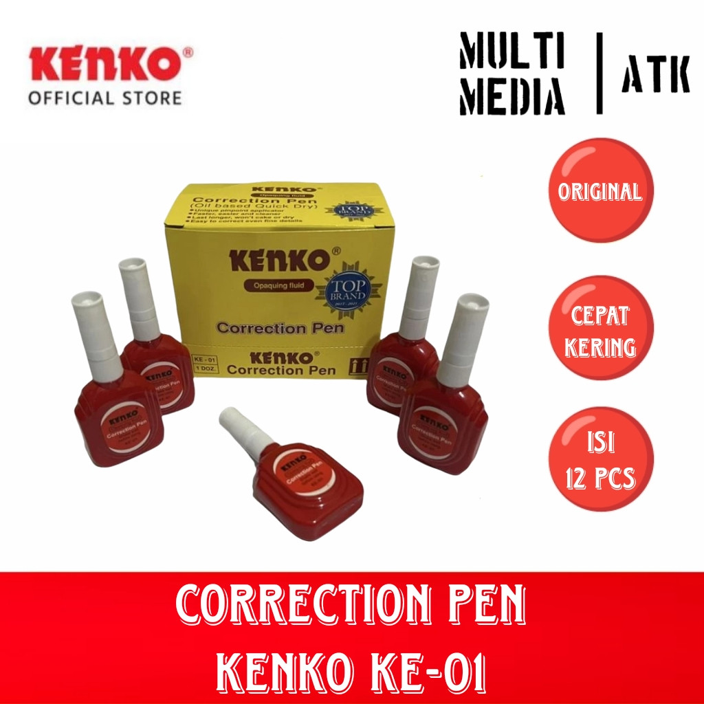 

CORRECTION PEN / TIPE X KENKO KE-01 / PENGHAPUS CAIR (ISI 12 PCS) WE!!!