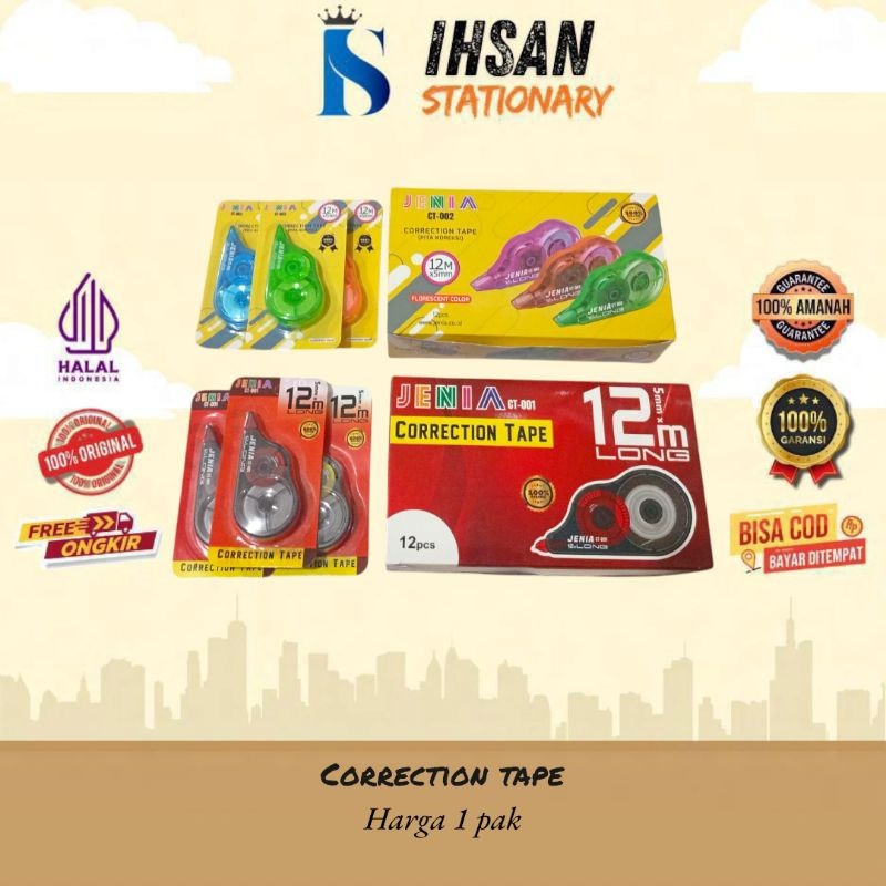 

Correction Tape/Tipe - X Kertas Jenia Isi 12 Pcs (1 Lusin) WE!!!