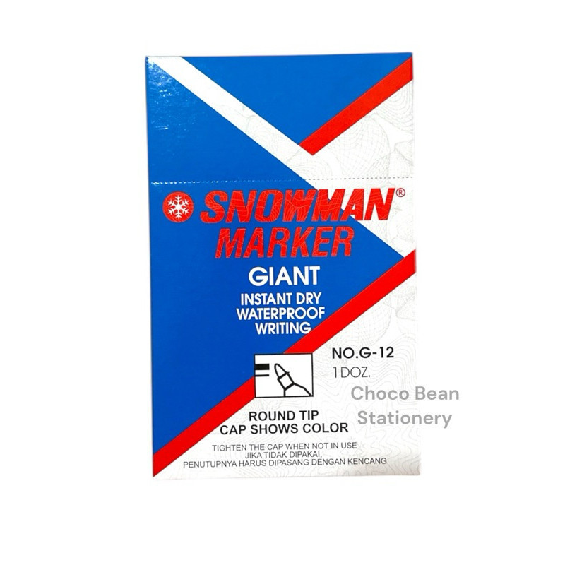 

[ 1 Box ] Spidol Permanent Snowman G-12 / Spidol Permanen Snowman G12 WE!!!
