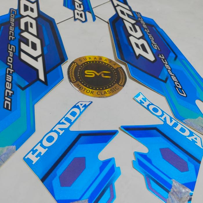 STRIPING STICKER BODY HONDA BEAT KARBU OLD BIRU 2008 ORIGINAL