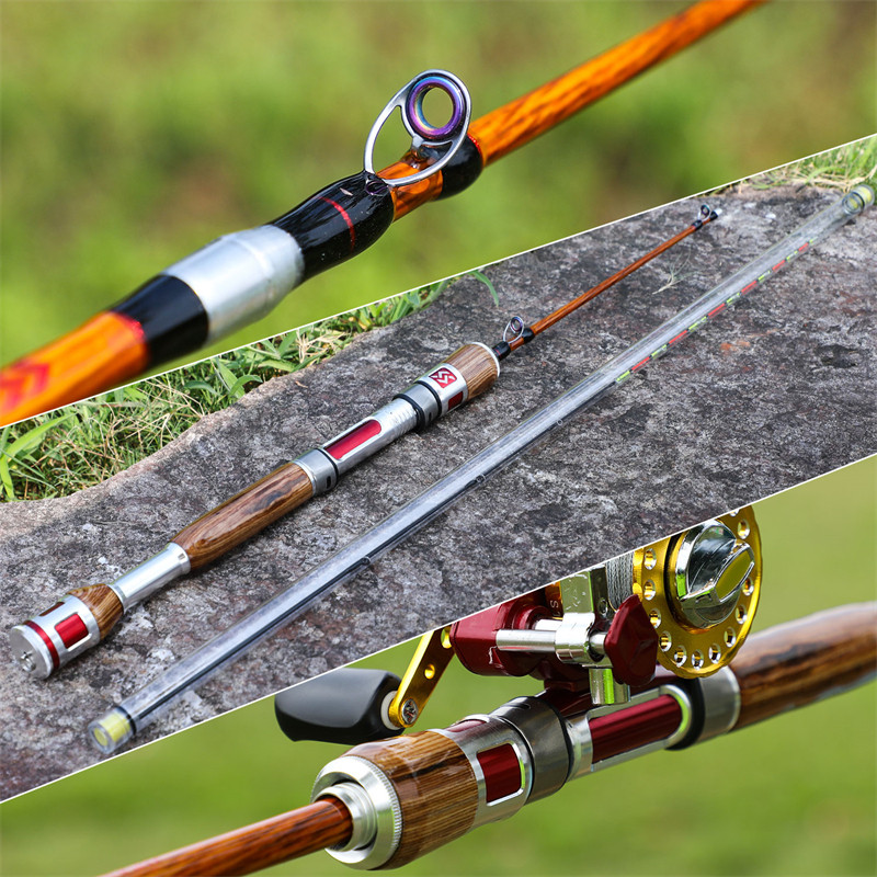 Sougayilang Udang Joran Set 120cm Joran Pancing Dan 5.2:1 Reel Pancing Joran Set Lengkap