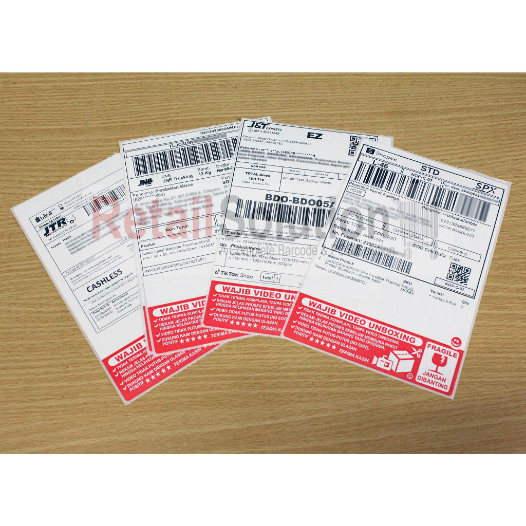 

Stiker Label AWB Resi Alamat Wajib Unboxing Fragile Thermal A6 100x150