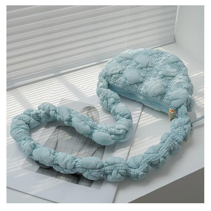 Tas Wanita PBG03 Tas Selempang Wanita Bantal Compact Resleting Puffy Mini Foam Pillow Women Sling Ba