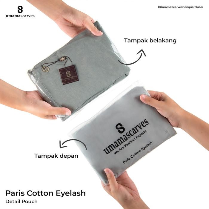 Umama Scarves Paris Cotton Eyelash Lasercut Metal Logo S 110X110 Cm Jilbab Paris Cotton Umama