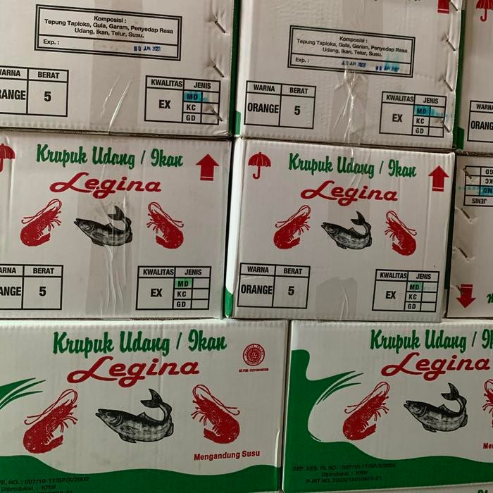

SALE !!! KERUPUK UDANG MD MEREK LEGINA ISI 5KG READYY