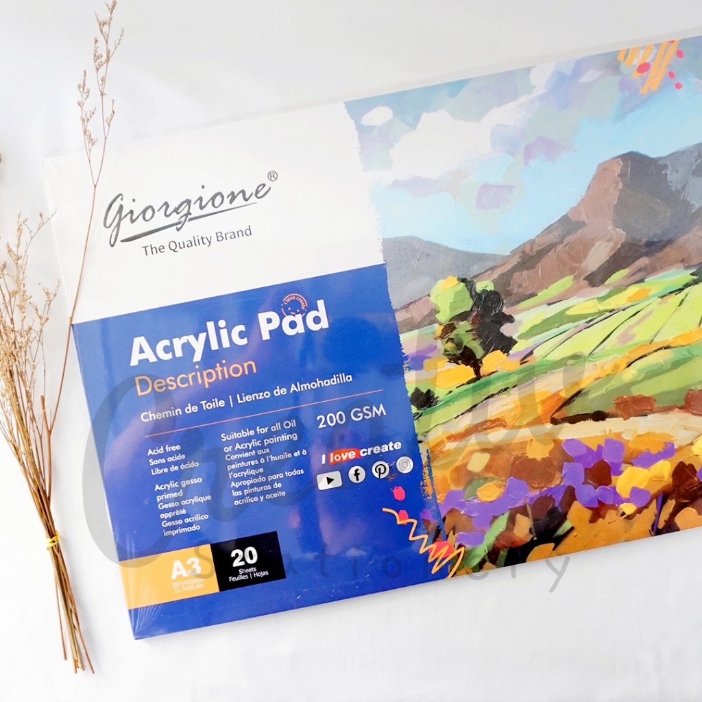 

GIORGIONE Acrylic Canvas Pad A3 A4 A5 200 Gsm 20 Lembar