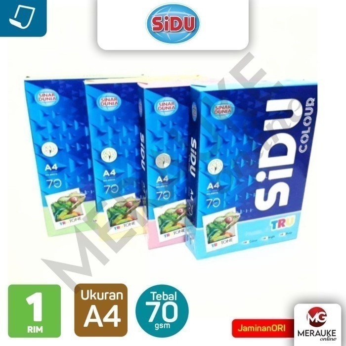

Kertas HVS SiDu Warna A4 70 GSM 4 Warna