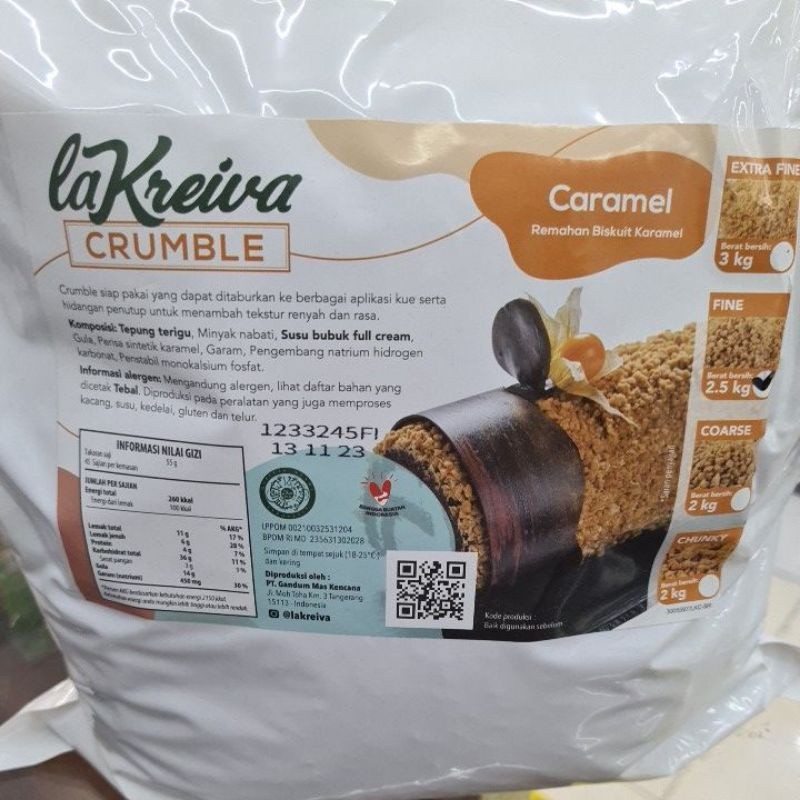 

Crumble La Kreiva Fine Caramel 250grm