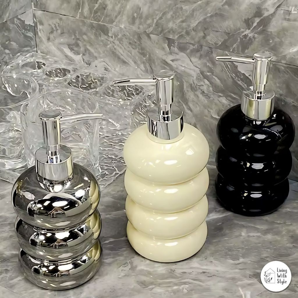 Living With Style - Doughnut Soap Dispenser / Tempat Sabun Bulat Aesthetic Lucu / Botol Sabun Cair
