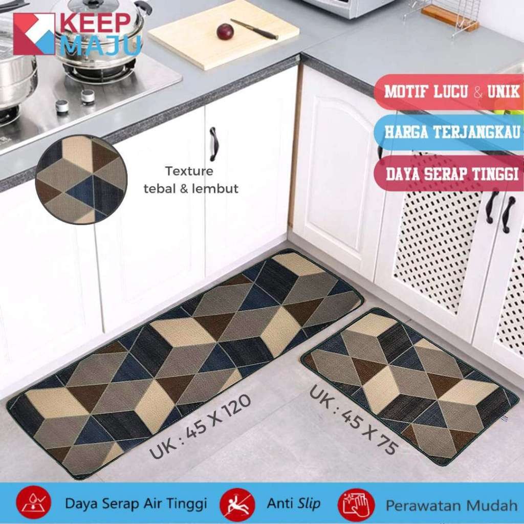 Keset Lantai Dapur Keset Kaki Tahan Air Tahan Minyak Keset Anti Selip Penyerap Air Tahan Noda Dapur
