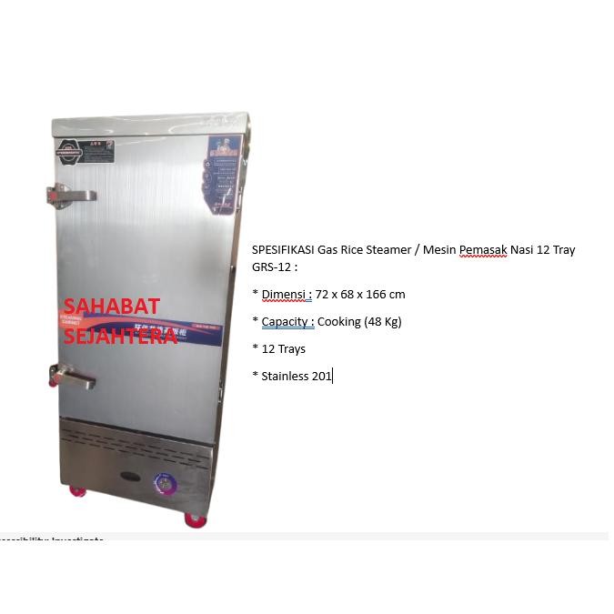 

Terlaris Gas Rice Steamer / Mesin Pemasak Nasi 12 Tray Tipe Grs-12/Grs 12/Grs12
