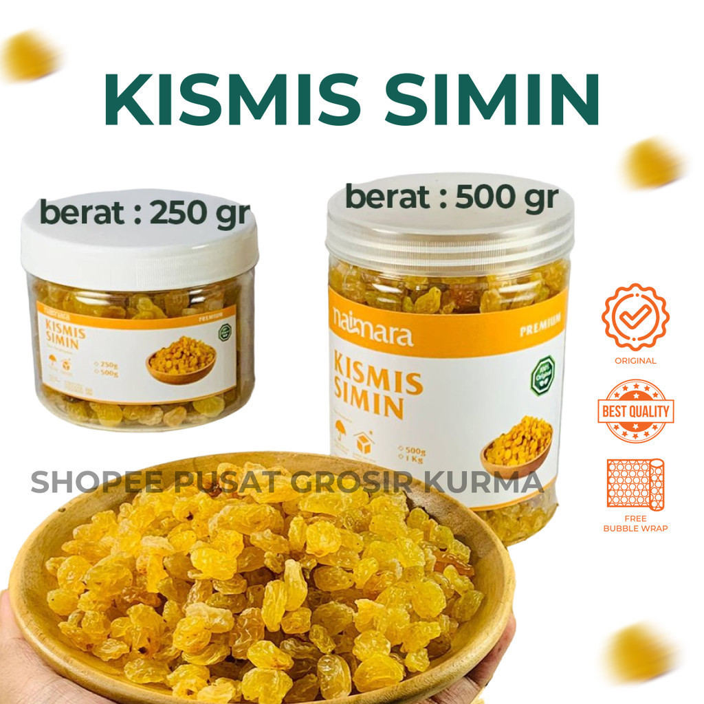 

Kismis Mutiara Golden Simin Manis Premium Organik Oleh-oleh Haji WE!!