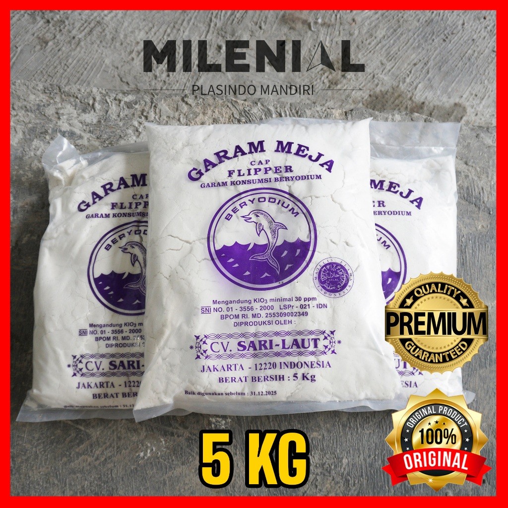 Garam Halus / Garam Meja Flipper Kemasan 5kg