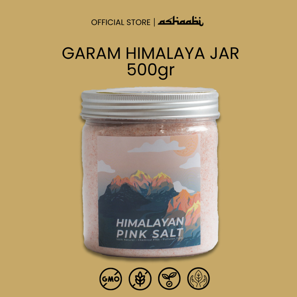 

Garam Halus Himalaya Original Natural JAR Pink Salt Premium Himalayan Salt Garam Merah Muda
