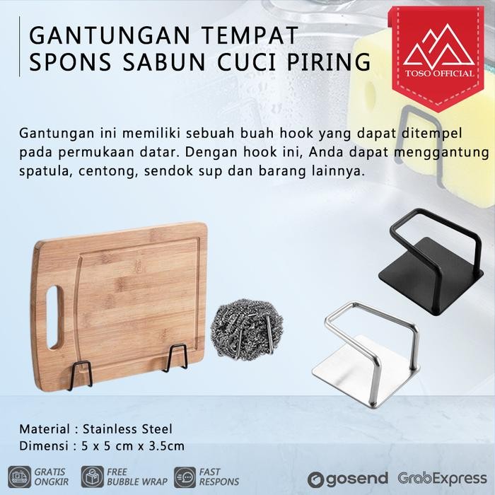 Sensasi Baru Gantungan Tempat Spons Sabun Cuci Piring Sponge Holder Rak Tutup Panci Bmn4