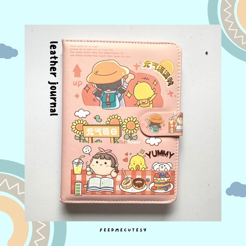 

leather journal Feedmecutesy atk alat tulis lucu anak import