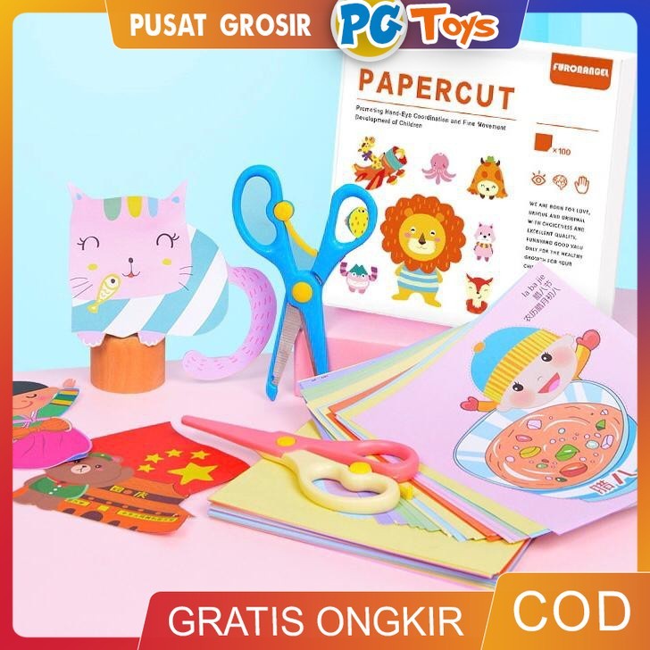 

PGTOYS - FURONANGEL PAPERCUT Mainan Edukasi Menggunting Kertas / PAPERCUT ANIMAL NUMBER ALPHABET