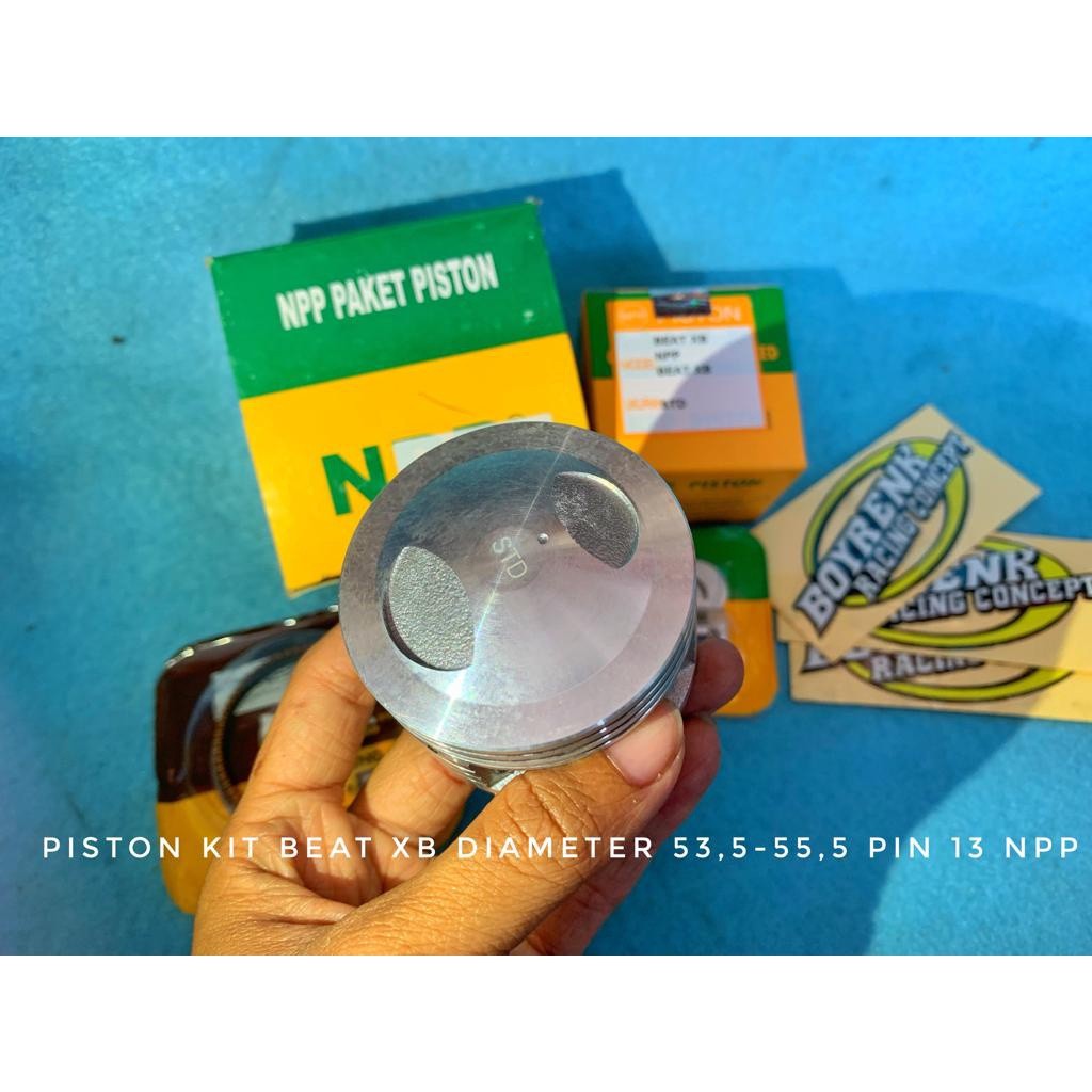 Maylikania Piston Kit Seher Seker Beat Xb 53.5 54 54.5 55 55.5 Pin 13 Npp - Boyrenk Racing