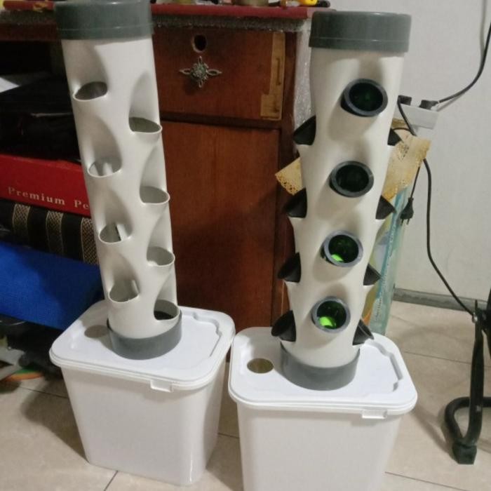 TOWER VERTIKAL HIDROPONIK VERTICAL GARDEN 4inch 16lubang 50cm Kode 1377