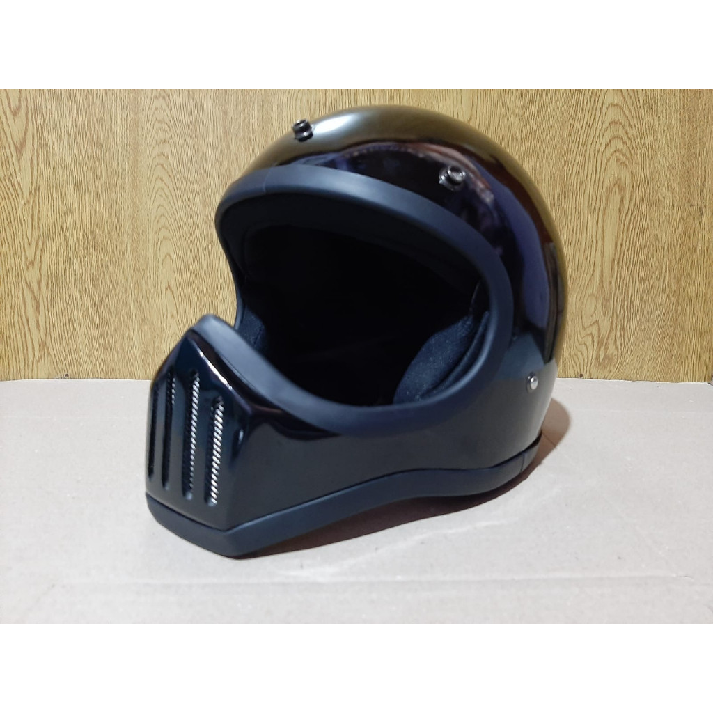 Maylikania Helm Cakil List Hitam-Helm Cakil Retro Custom Bandit Minimoto M30 Custom Izahhelmet
