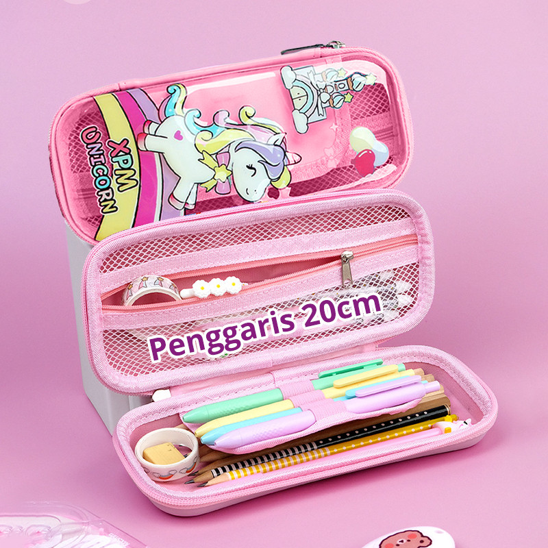 

Matougui 3D Tempat Pensil Karakter Timbul Kotak Pencil Anak Sekolah Squisy Pencil Case Unicorn