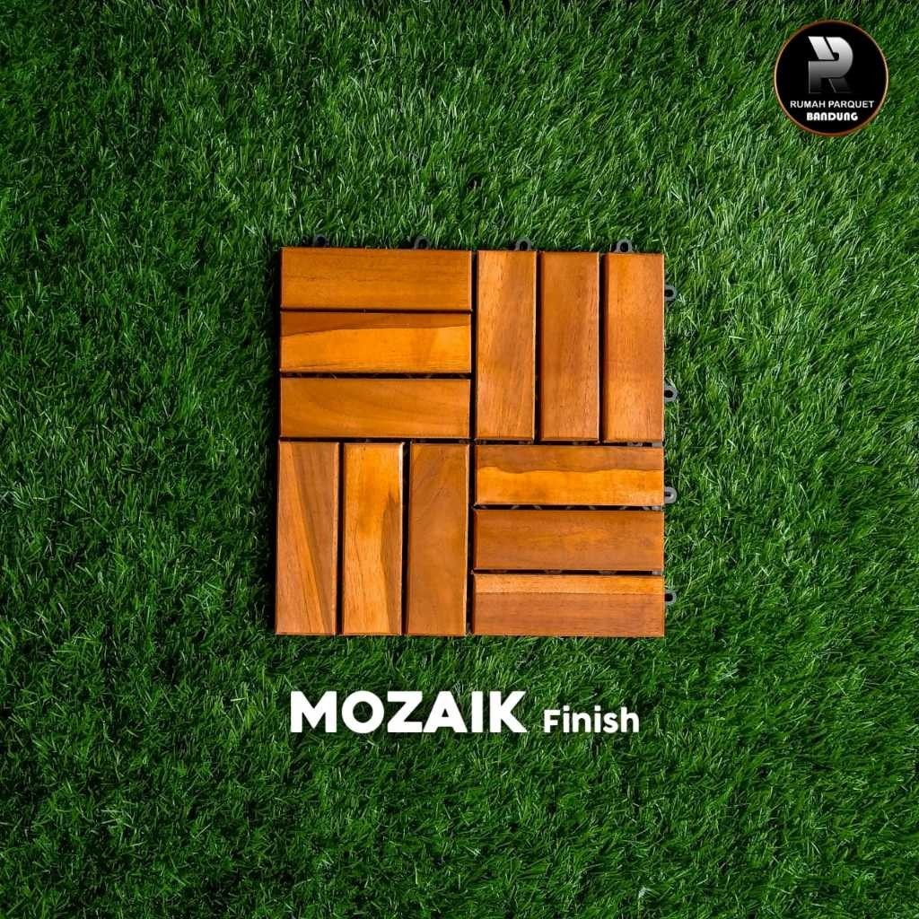 Flowersbloom Lantai Kayu Parket Decking Tile Jati Taman Kebun Lantai Dek Kayu Taman Outdoor