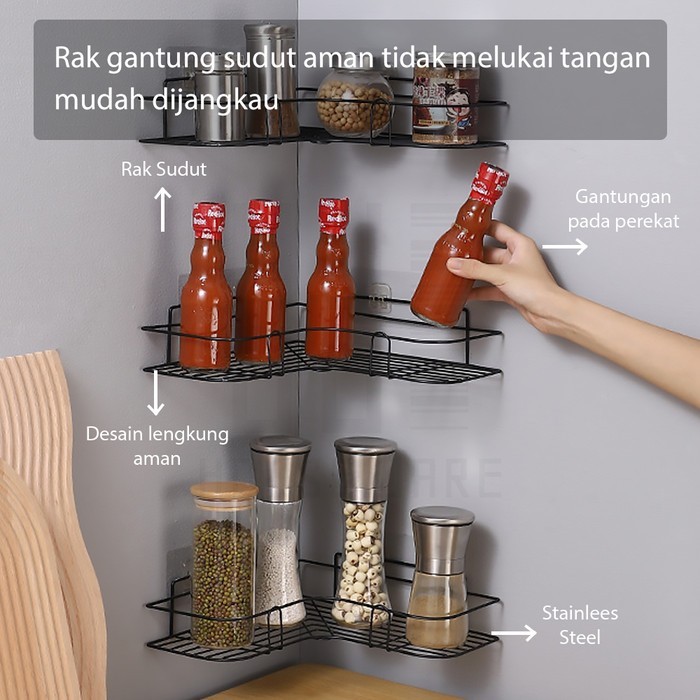 HUGO Rak Kamar Mandi Tempel Dinding Rak Sabun Kamar Mandi Besi Gantung