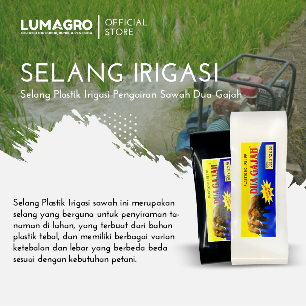 Happygardens Selang Irigasi Plastik Hitam 030X15X50 Dua Gajah Paralon 3 Inch Untuk Pengairan Sawah