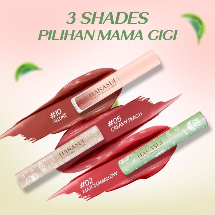 Hanasui Mattedorable Lip Cream Matcha Latte Edition LipCream Lipstick Cair Mate Gloss Liquid *