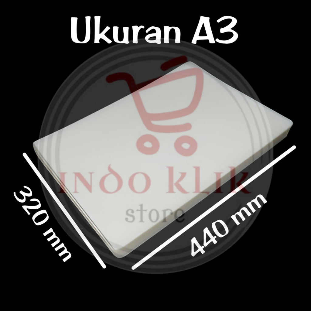 

Plastik Laminating Film A3 Amanda 100 Micron / isi 100 lembar 320 x 440 mm / Untuk1 Pak