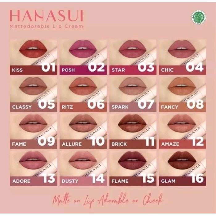 tunkz - Hanasui Mattedorable Lip Cream Boba Matcha - Lipstik Ombre untuk Semua Warna Bibir matte