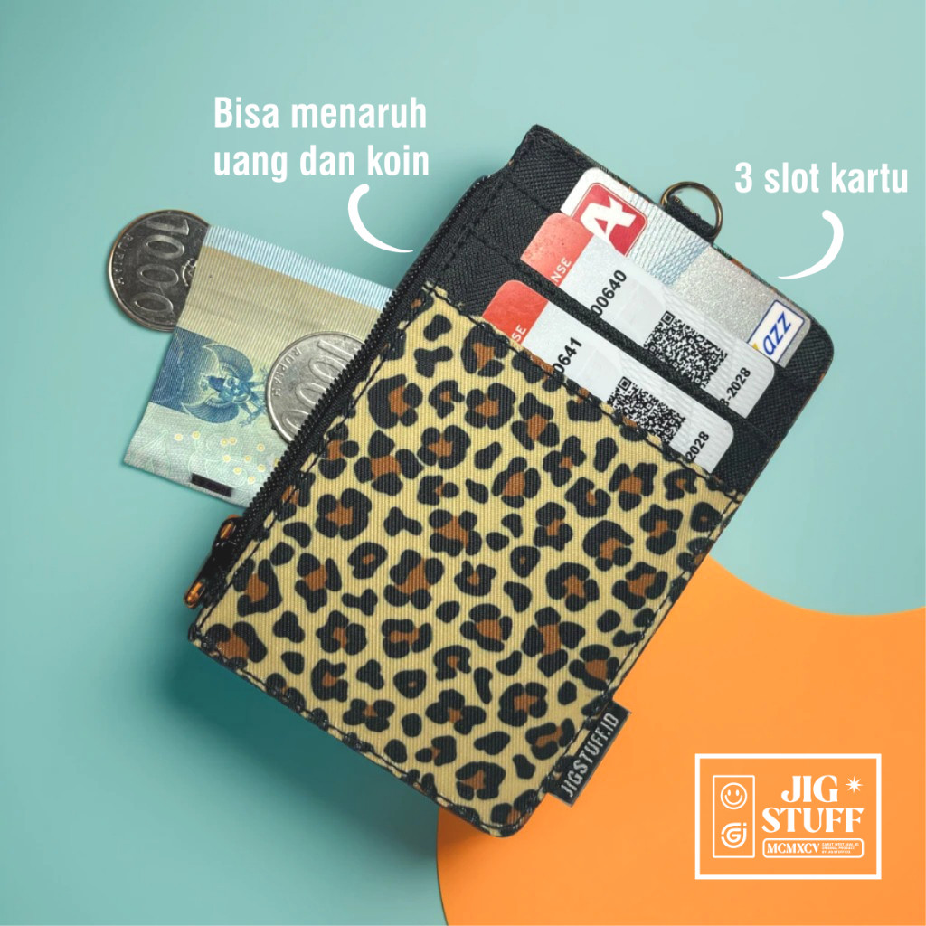 

Gantungan ID Card Holder NameTag Lanyard 5 Slot Kartu Uang Koin Zipper Resleting Waterproof Anti Air
