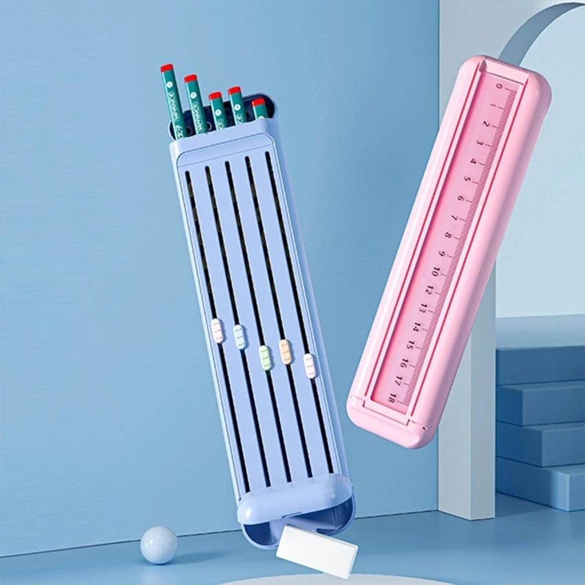 

8In1 kotak pensil Multifungsi lengkap dengan alat tulis 2B Pensil Penghapus Penggaris